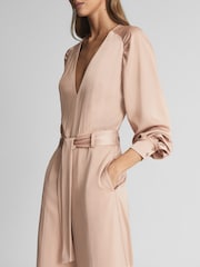 Reiss Pink Elsa Long Sleeve Wide Leg Jumpsuit - Image 6 of 6