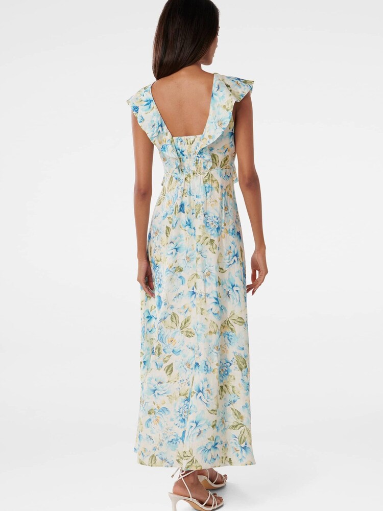 Forever New Cream Pure Linen Lara Petite Frill Midi Dress - Image 2 of 4