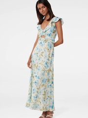 Forever New Cream Pure Linen Lara Petite Frill Midi Dress - Image 3 of 4