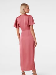 Forever New Pink Forever New Estelle Flutter Sleeve Midi Dress - Image 4 of 4