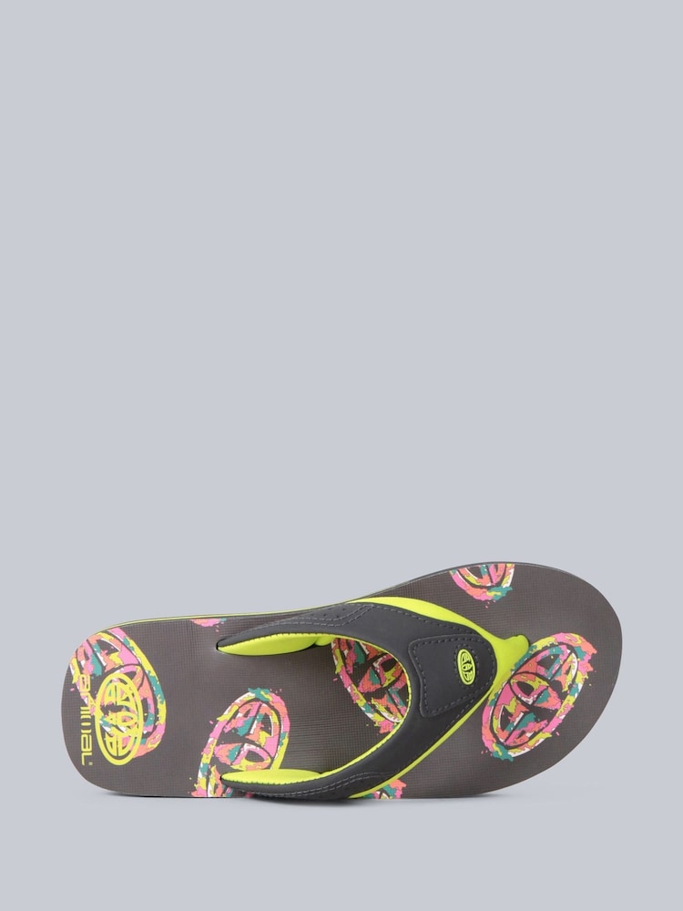 Animal Black/Yellow Kids Jekyl Flip-Flops - Image 2 of 4 Animal Black/Yellow Kids Jekyl Flip-Flops - Image 2 of 4