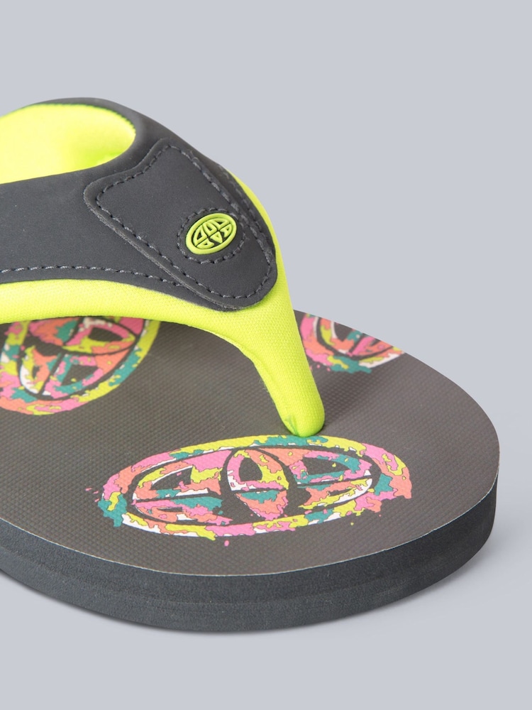 Animal Black/Yellow Kids Jekyl Flip-Flops - Image 4 of 4