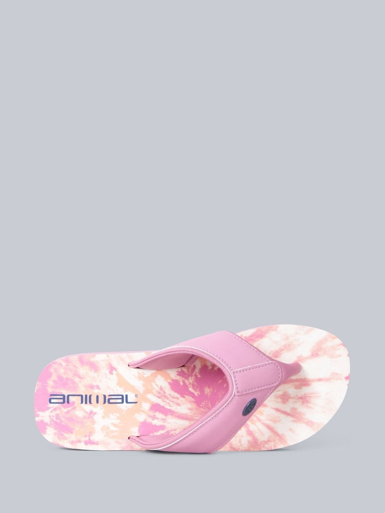 Animal Pink/White Womens Swish Flip-Flops - Image 2 of 4