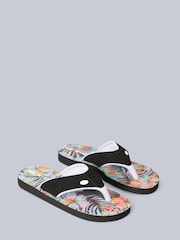 Animal Black Patent Womens Swish Flip Flops - Image 1 of 7