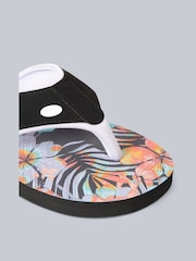 Animal Black Patent Womens Swish Flip Flops - Image 2 of 7