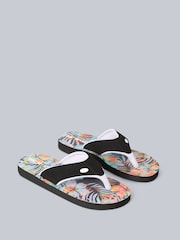 Animal Black Patent Womens Swish Flip Flops - Image 5 of 7