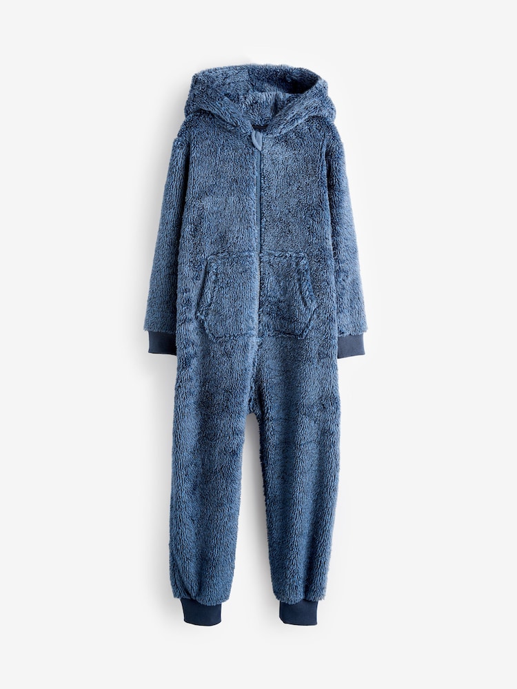 Navy Fleece All-In-One (3-16yrs) - Image 1 of 3