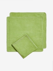 Nina Campbell Set of 4 Green Lace Trimmed Napkins - Image 3 of 3