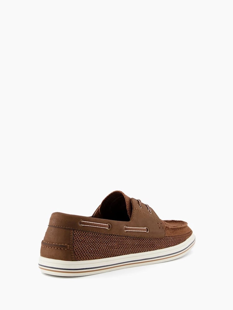 Dune London Brown Burnner Knitted Boat Shoes - Image 5 of 6
