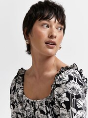 River Island Petite Shirred Front Black Mini Skirt - Image 4 of 5