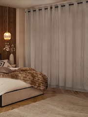 Natural Dark Cotton Super Thermal Eyelet Curtains - Image 2 of 7