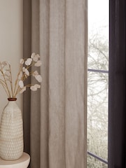 Natural Dark Cotton Super Thermal Eyelet Curtains - Image 5 of 7
