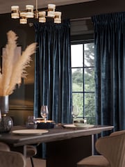 Navy Blue Collection Luxe Heavyweight Lined Plush Velvet Pencil Pleat Curtains - Image 1 of 6