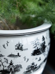Rockett St George Black/White Willow Toile Large Planter - Image 3 of 5