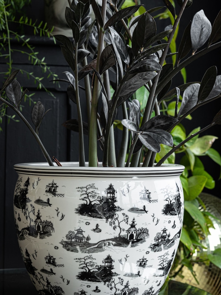 Rockett St George Black/White Willow Toile Large Planter - Image 5 of 5