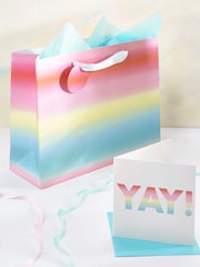Pastel Ombre Card and Gift Bag Set - Image 1 of 4