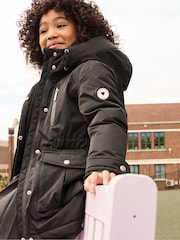 Clarks Black Waterproof Girls Parka Coat - Image 1 of 19