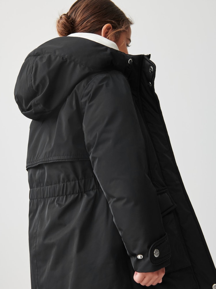 Clarks Black Waterproof Girls Parka Coat - Image 11 of 19