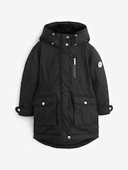 Clarks Black Waterproof Girls Parka Coat - Image 14 of 19