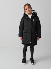 Clarks Black Waterproof Girls Parka Coat - Image 5 of 19