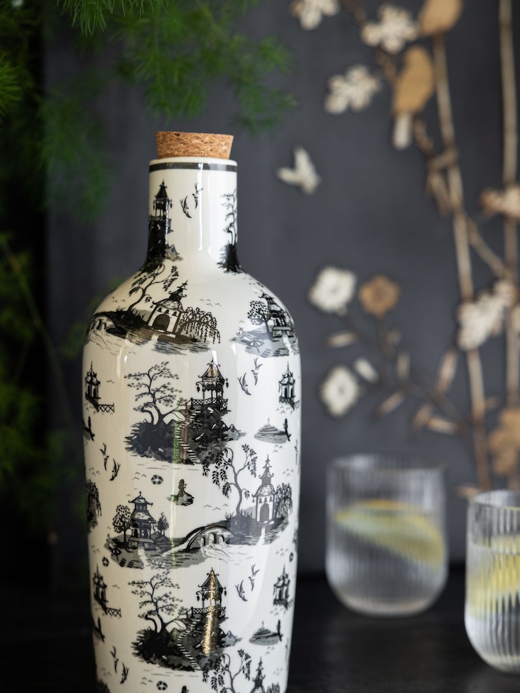 Rockett St George Black/White Willow Toile Bottle Vase - Image 1 of 10