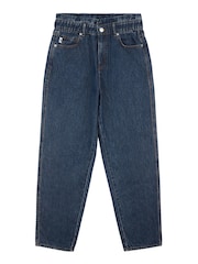 U.S. Polo Assn. Womens Blue Paper Bag Waist Slouch Jeans - Image 1 of 3