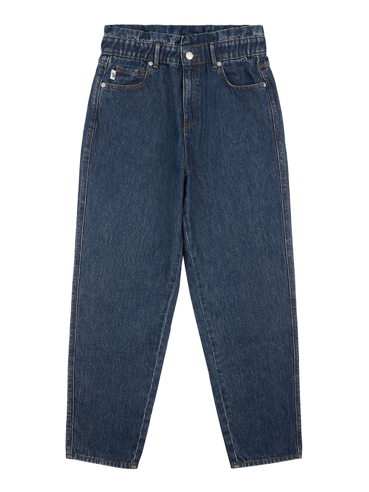 U.S. Polo Assn. Womens Blue Paper Bag Waist Slouch Jeans - Image 1 of 3