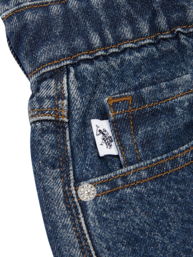 U.S. Polo Assn. Womens Blue Paper Bag Waist Slouch Jeans - Image 3 of 3