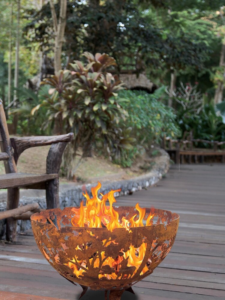Fallen Fruits Orange Garden Laser Cut Woodland Fire Bowl - Image 1 of 2