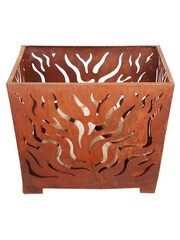 Fallen Fruits Orange Garden Medium Square Rusty Fire Basket - Image 2 of 2