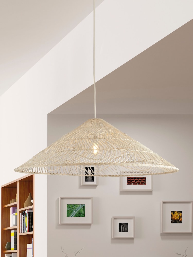 Searchlight Natural Connie Cone Shaped Rattan Shade - Image 1 of 3