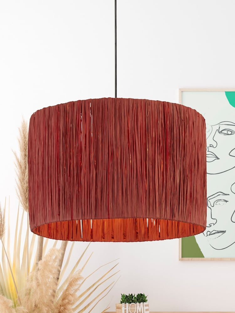 Searchlight Pink Willow Raffia Lamp Shade - Image 1 of 3