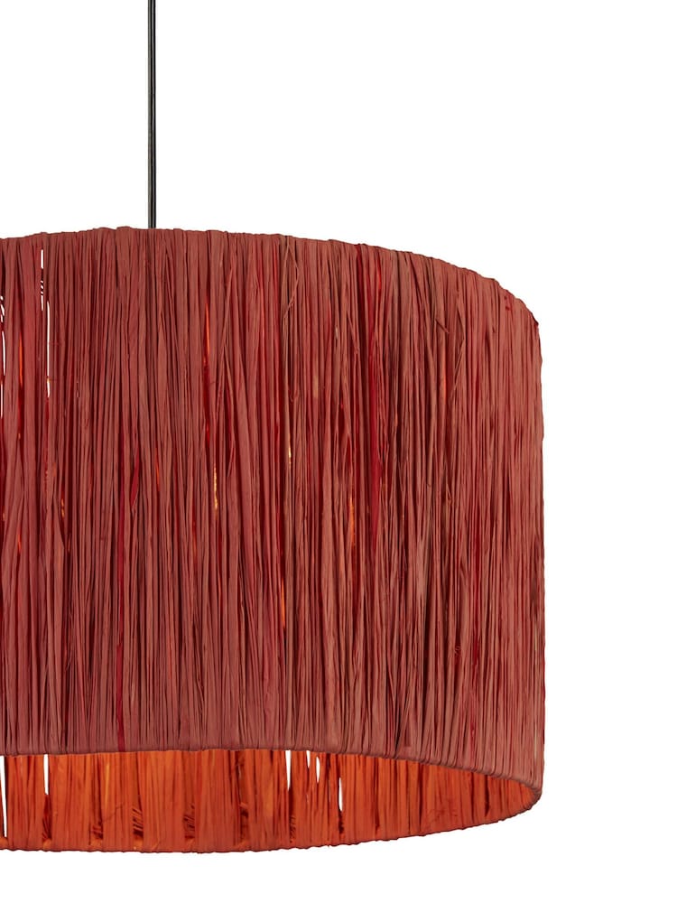 Searchlight Pink Willow Raffia Lamp Shade - Image 3 of 3