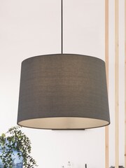 Searchlight Dawn Grey Tapered Linen Shade - Image 1 of 4