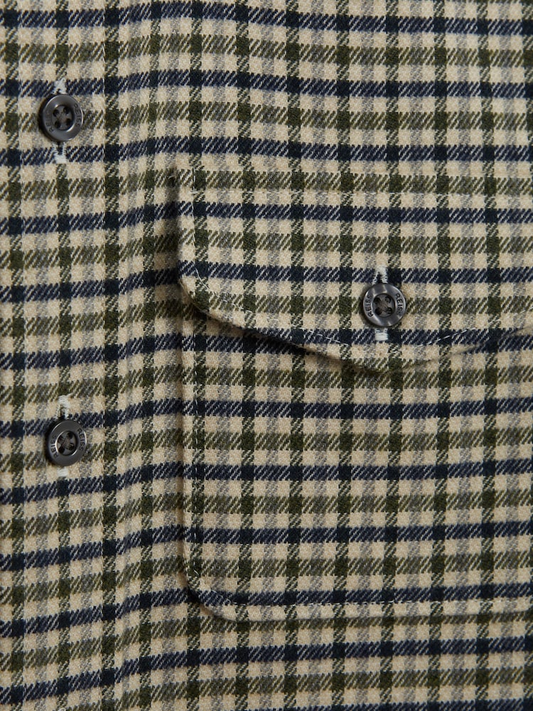 Reiss Green Kane Senior Checked Twin Pocket Overshirt - Image 7 of 7