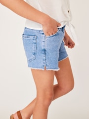 Azul brilhante - Shorts jeans Frayed Edge (3-16anos) - Imagem 2 de 6