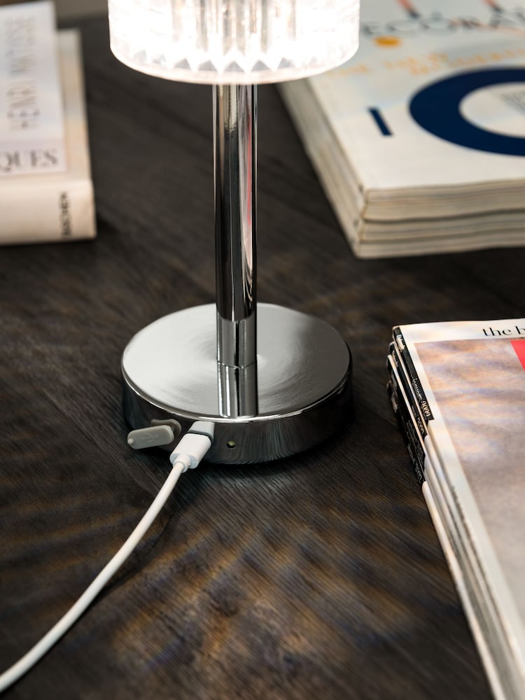 Brushed Nickel Albus Rechargeable Ambient Wireless Table Lamp - Image 2 of 5