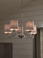 5 Pack Light Grey Tweedy Plain Candle Light Shades - Image 1 of 5