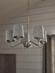 5 Pack Light Grey Tweedy Plain Candle Light Shades - Image 2 of 5