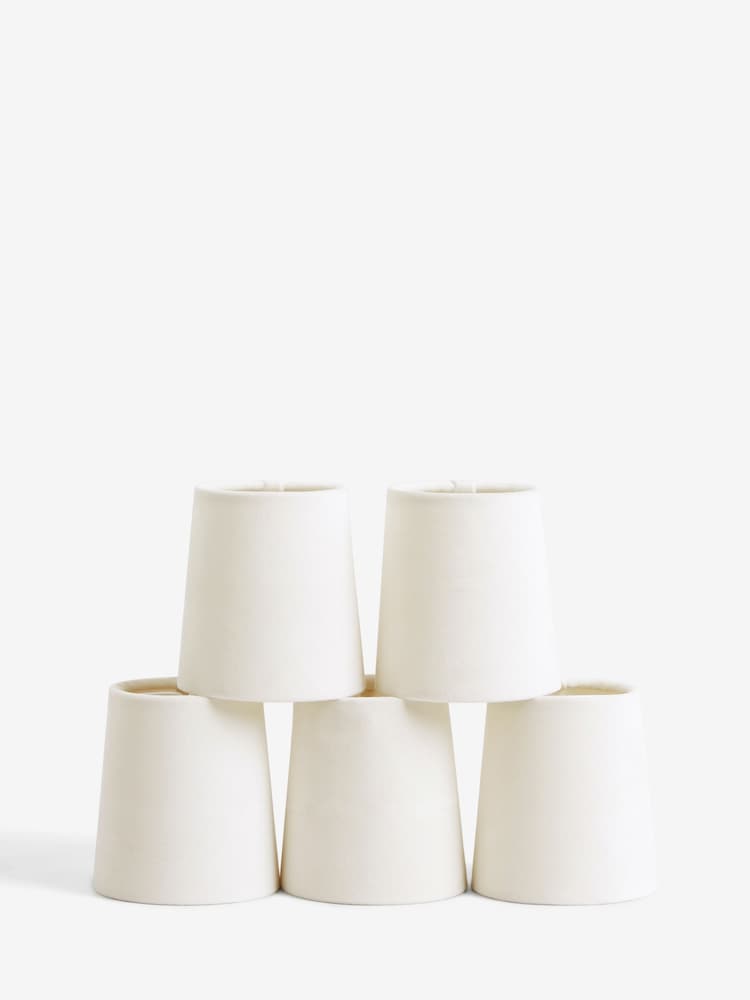 5 Pack Neutral Velvet Candle Light Shades - Image 4 of 4