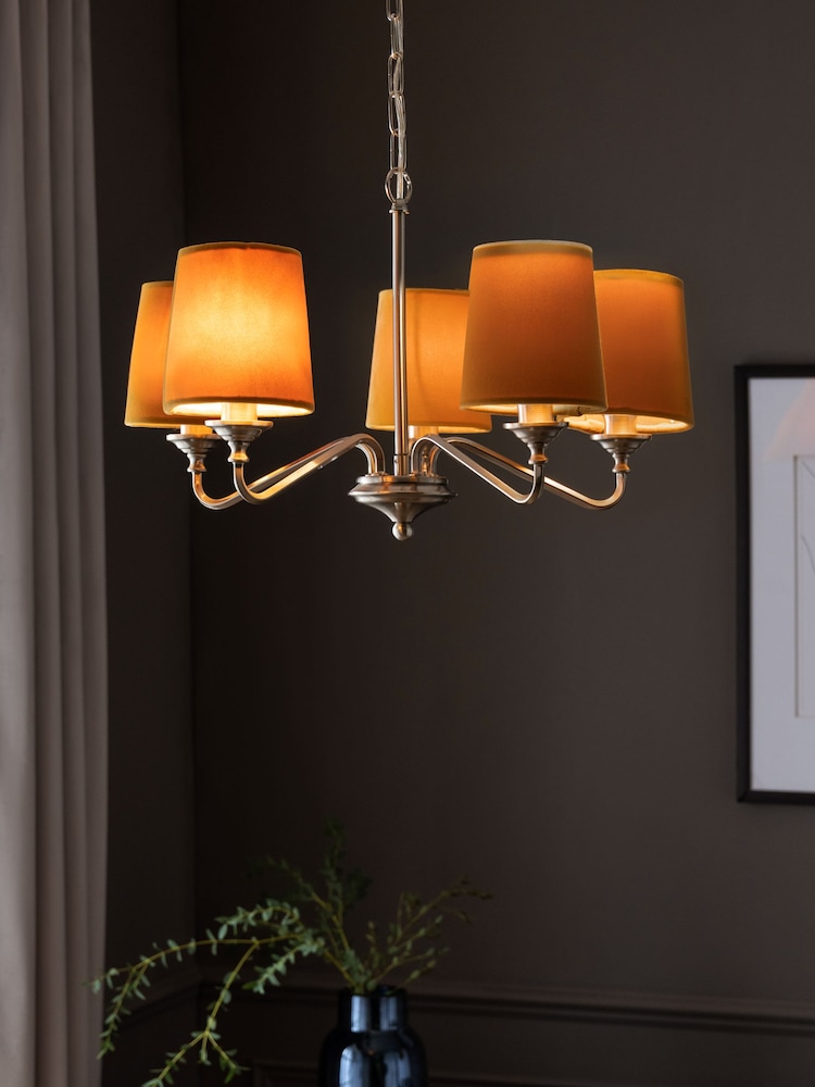 5 Pack Ochre Yellow Velvet Candle Light Shades - Image 1 of 5