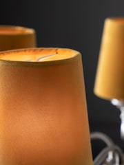 5 Pack Ochre Yellow Velvet Candle Light Shades - Image 3 of 5