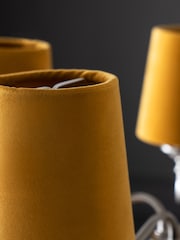 5 Pack Ochre Yellow Velvet Candle Light Shades - Image 4 of 5