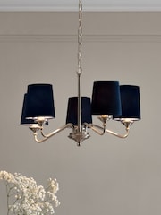 5 Pack Navy Blue Velvet Candle Light Shades - Image 1 of 5