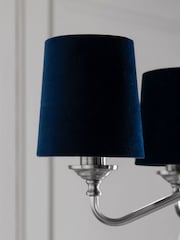 5 Pack Navy Blue Velvet Candle Light Shades - Image 4 of 5