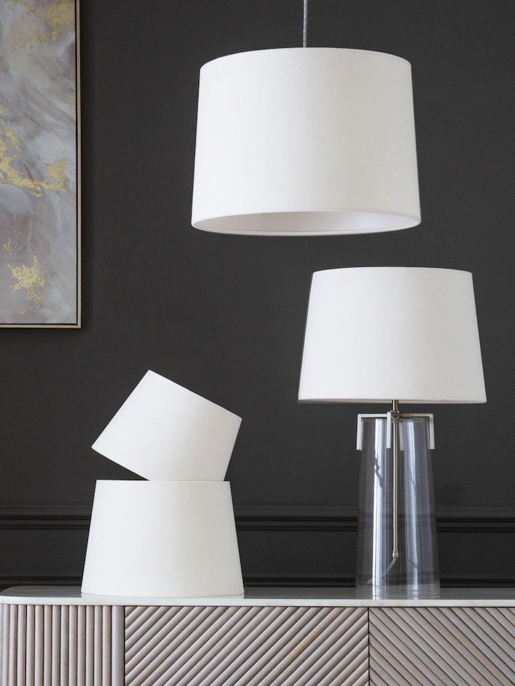 Neutral Velvet Easy Fit Shade Ceiling Light - Image 2 of 5