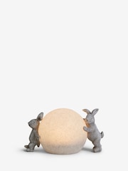 Grey Playful Rabbits Solar Large Ball Outdoor Light - Image 5 of 7