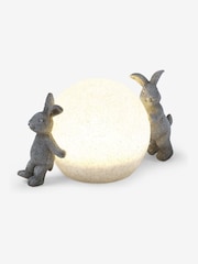 Grey Playful Rabbits Solar Large Ball Outdoor Light - Image 6 of 7