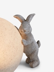 Grey Playful Rabbits Solar Large Ball Outdoor Light - Image 7 of 7