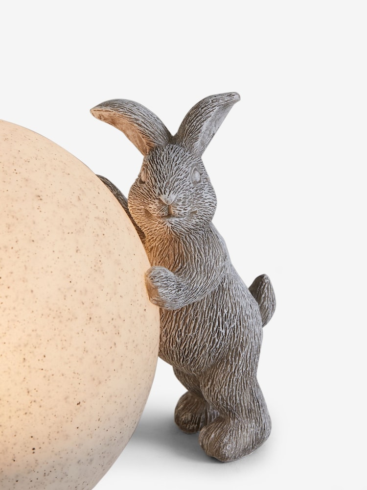 Grey Playful Rabbits Solar Large Ball Outdoor Light - Image 7 of 7